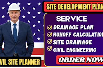 design a civil site plan, site development plan and land grading layout