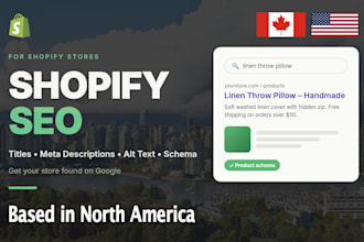 do shopify SEO with product titles, meta descriptions, alt text and schema