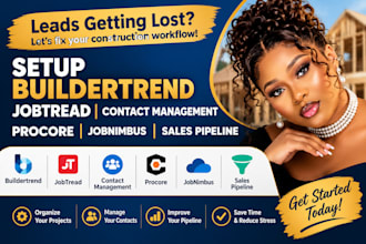 setup buildertrend jobtread contact management procore jobnimbus sales pipeline