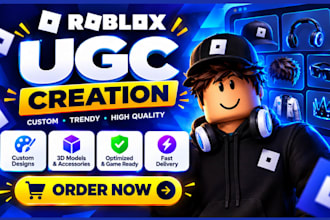 create custom roblox ugc accessories, roblox thumbnail, roblox video editing