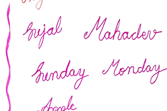 write your name in beautiful english cursive calligraphy