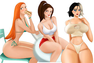 draw custom nsfw art lewd or adult character for you