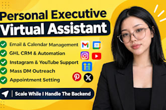 personal admin executive gohighlevel virtual assistance social media manager