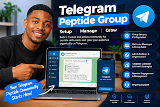 setup manage telegram peptide group grow telegram peptide subs telegram peptide
