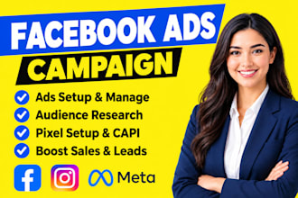 setup facebook ads, meta ads, instragram ads, fb marketing for sales and leads