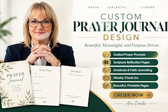 design and edit a custom christian prayer journal with guided prompts