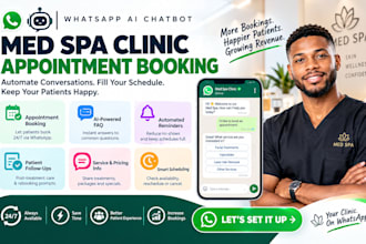 do whatsapp ai chatbot med spa clinic appointment booking patient faq reminders