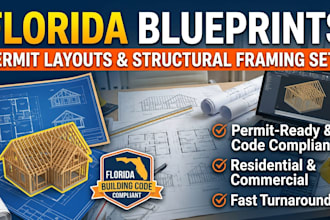 draw florida blueprints for permit layouts and structural framing sets