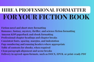 do fiction book formatting