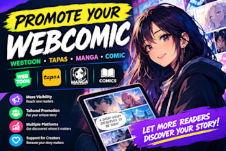 promote your webcomic, webtoon promotion, tapas, manga, comic