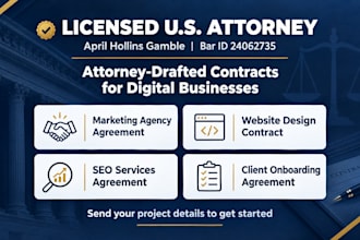 draft a custom marketing agency agreement as a licensed US attorney