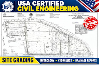 usa certified engineer stamp civil plans swppp stormwater site grading drainage