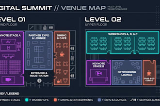 design conference maps, exhibition maps, booth layouts and attendee guides