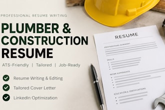 write an ats friendly plumber and construction resume cv