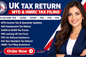 handle UK tax return mtd income tax to hmrc sa100 sa109 p85 r43 tax filing
