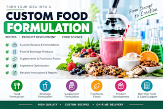 develop custom food formulations and product recipes