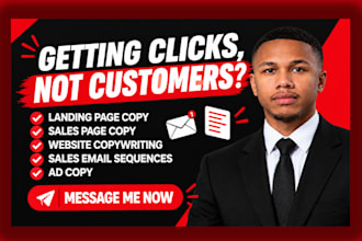 write sales copywriting for landing page sales pages and sales funnel email copy