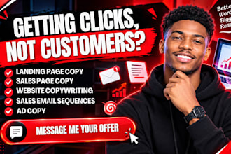 write sales copywriting for landing page sales pages and sales funnel email copy