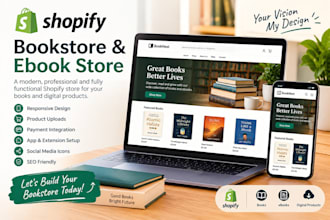 shopify writing store for books, digital product