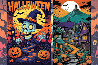 do halloween poster, spooky halloween flyer, horror dark art tshirt design