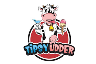 design alcohol infused ice cream shop logo