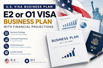 write an e2 or o1 visa business plan with financial projections