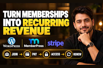 develop wordpress membership websites memberpress stripe recurring payments