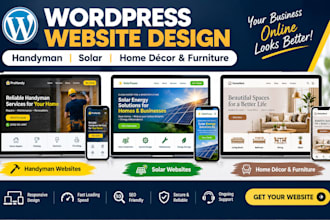 design solar website, handyman and home decor and furniture website
