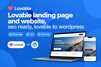 design lovable landing page and website, seo ready, lovable to wordpress