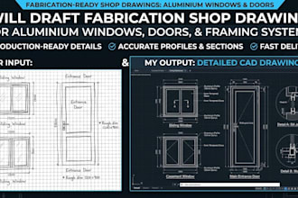 draft aluminium window, door and frame fabrication shop drawings