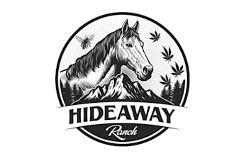 design hideaway ranch hobby farm logo