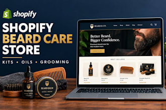 design or redesign a shopify beard care kit store for mens grooming brands