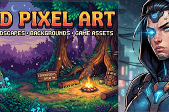 create custom 2d pixel art and game sprites