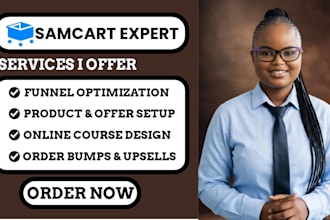 setup samcart sales funnel checkout page and upsells