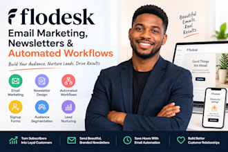 setup flodesk email marketing, newsletters, and automated workflows