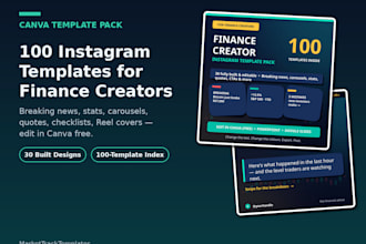 create 30 days of finance instagram content for your page