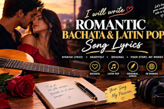 write romantic spanish bachata and latin pop song lyrics for your next hit