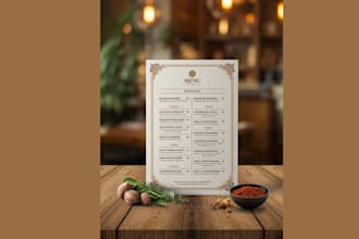design a modern resturant menu,cafe menu and food menu