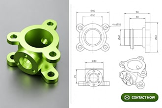 2d technical drawings, mechanical drawings and product designs for production
