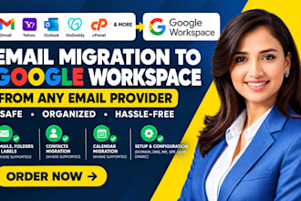 migrate emails from gmail, yahoo, outlook or any provider to google workspace