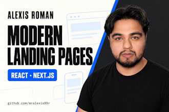 build a responsive landing page with react or nextjs