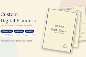 design a digital planner for goodnotes and notability
