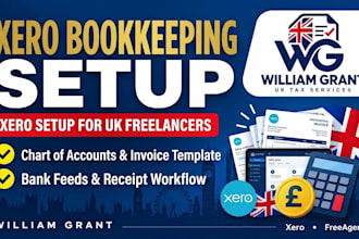 set up xero bookkeeping for UK freelancers, chart of accounts and invoice setup