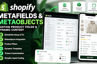 setup shopify metafields metaobjects product filters and custom dynamic template
