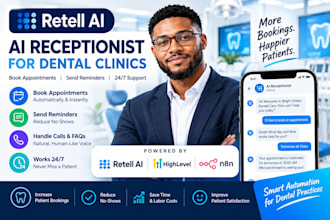 build retell ai receptionist dental clinic appointment booking reminders ghl n8n