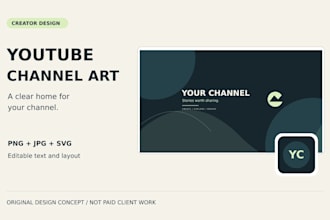 design a youtube channel banner with editable source