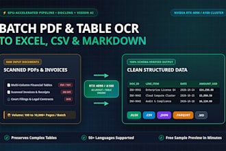 extract tables and text from scanned pdfs to excel via GPU