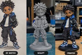 convert 2d images sketches and drawings to 3d printable models stl and step file