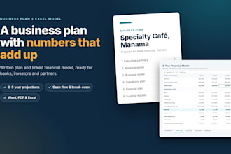 build a financial model and business plan for your startup or sme