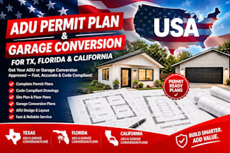 design adu permit plans and garage conversions for tx, fl, ca